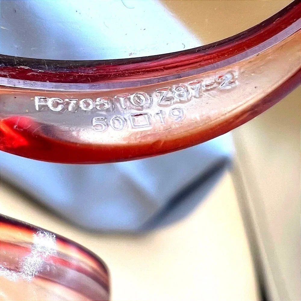 Titmus T705 Safety Glasses Women 50-19 Burgundy Red New Librarian Core